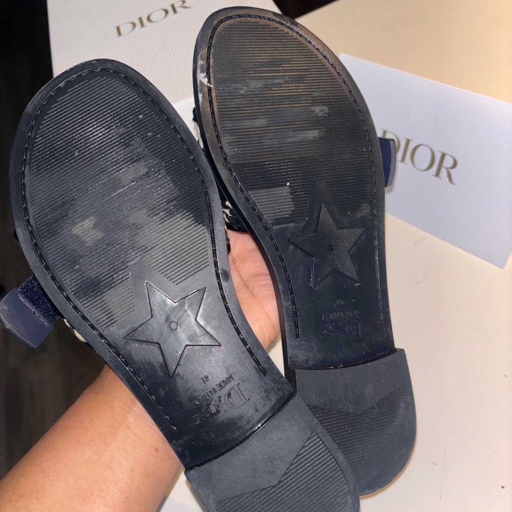 Dior Deep Blue Logo Slides - Picture 8 of 9